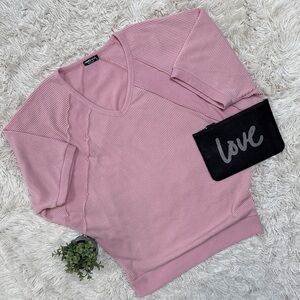 HEIMISH USA Ribbed  Dolman Top 💗 Pink